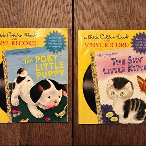The Poky Little Puppy and The Shy Little Kitten Vinyl Record Book Set